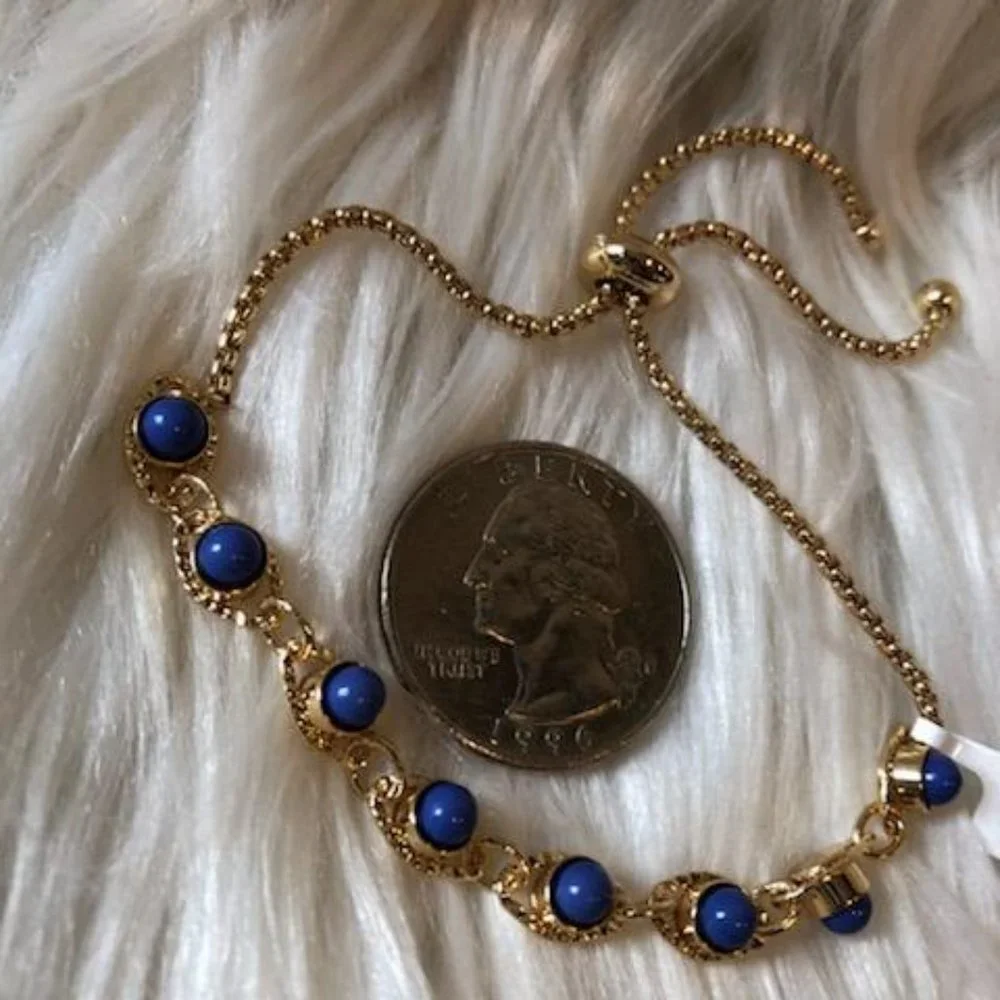 Style & Co Blue Bead Slider Bracelet